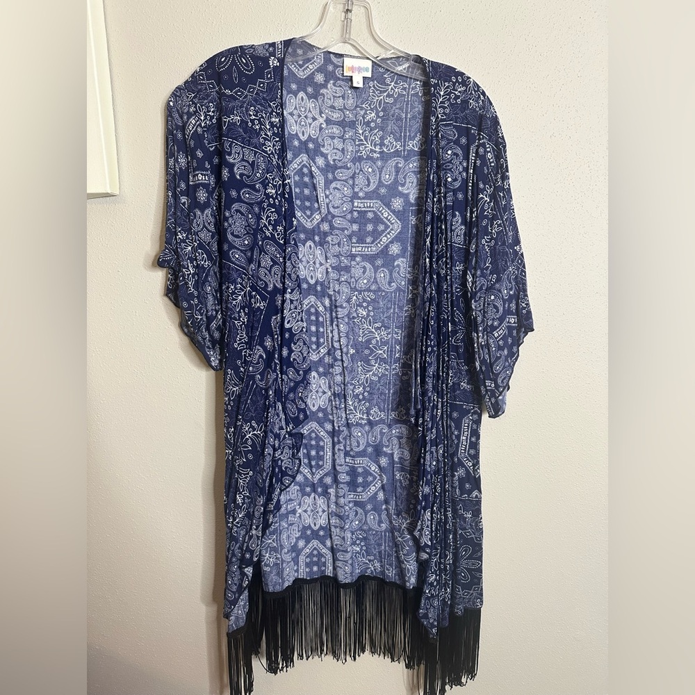 LuLaRoe Navy Paisley Kimono